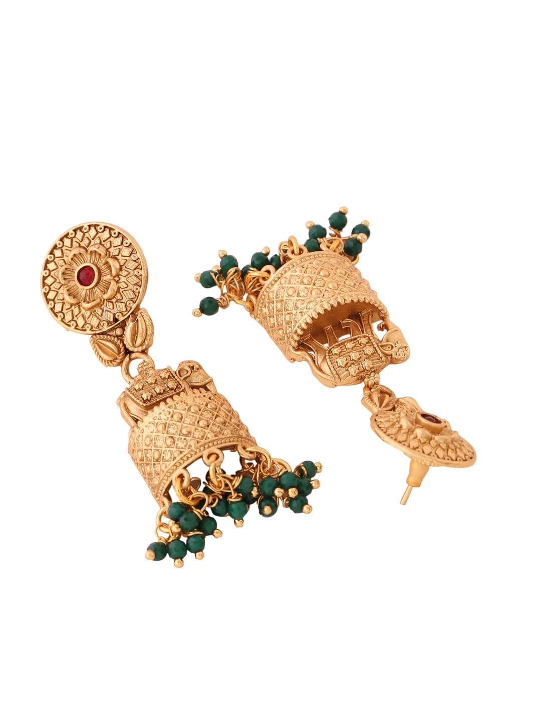 gold-plated-elephant-filigree-with-beads-handcrafted-necklace-set-viraasi