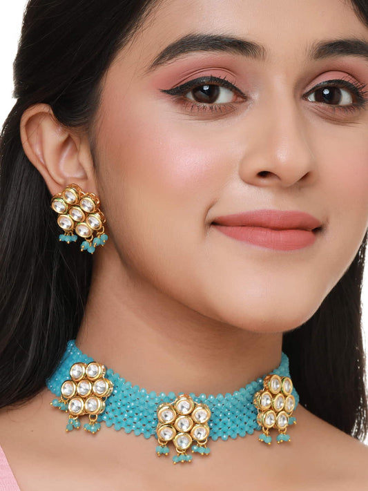 turquoise-color-kundan-studded-jewellery-set-viraasi