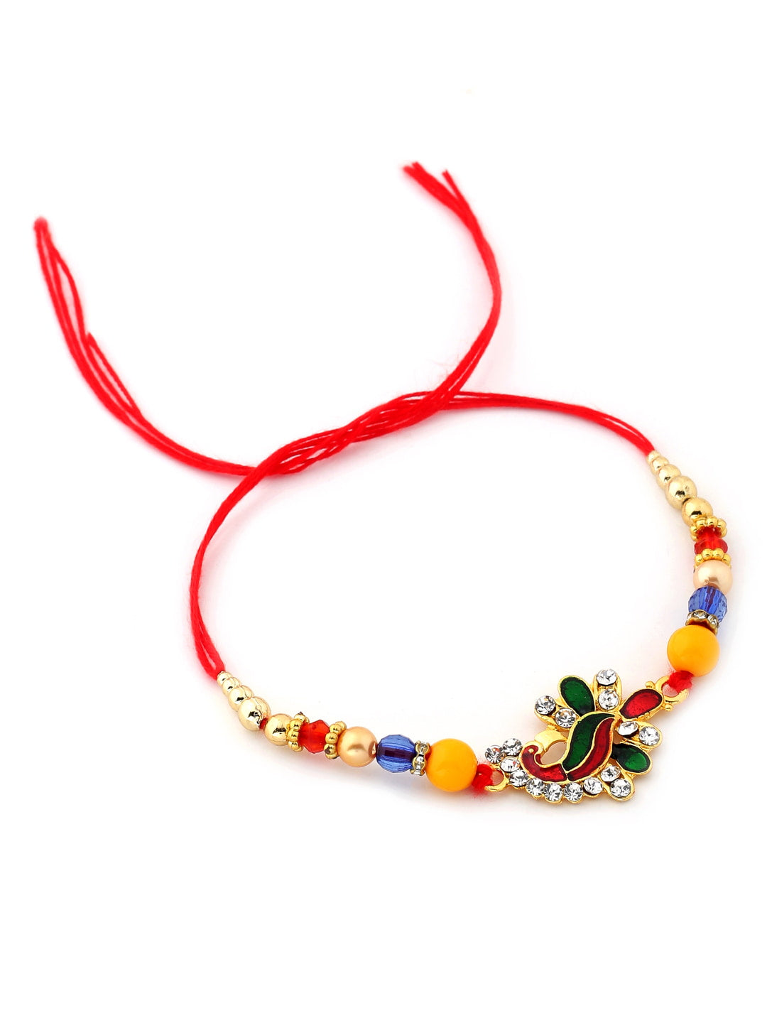Peacock Shape Multi-color Rakhi for Brother -Viraasi