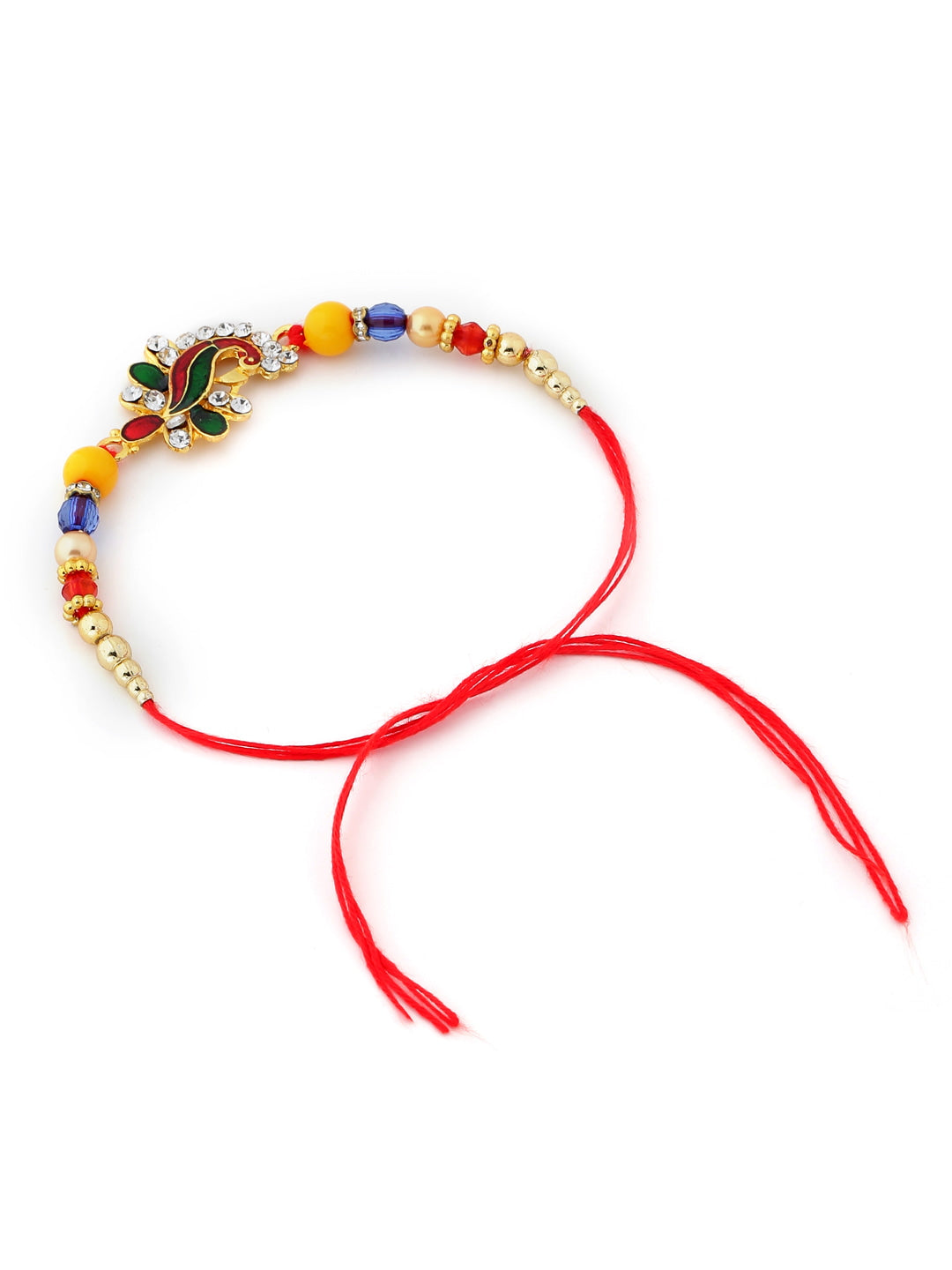Peacock Shape Multi-color Rakhi for Brother -Viraasi