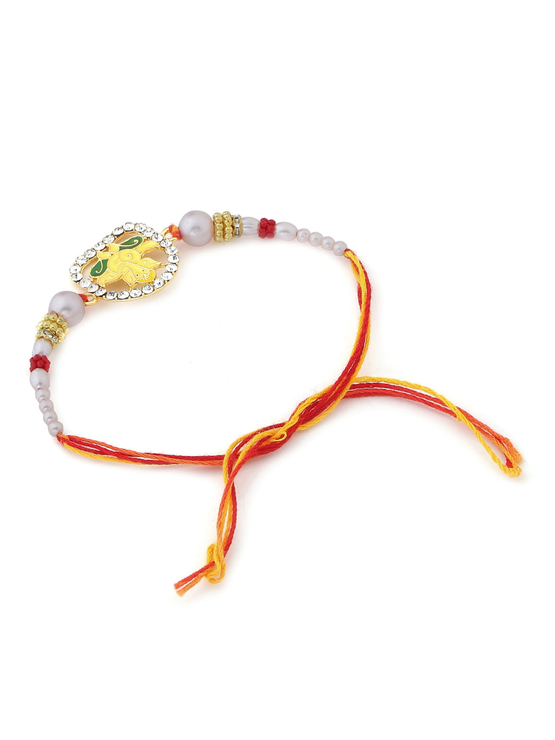Diamond Studded Lord Ganesha Rakhi for Brother-Viraasi