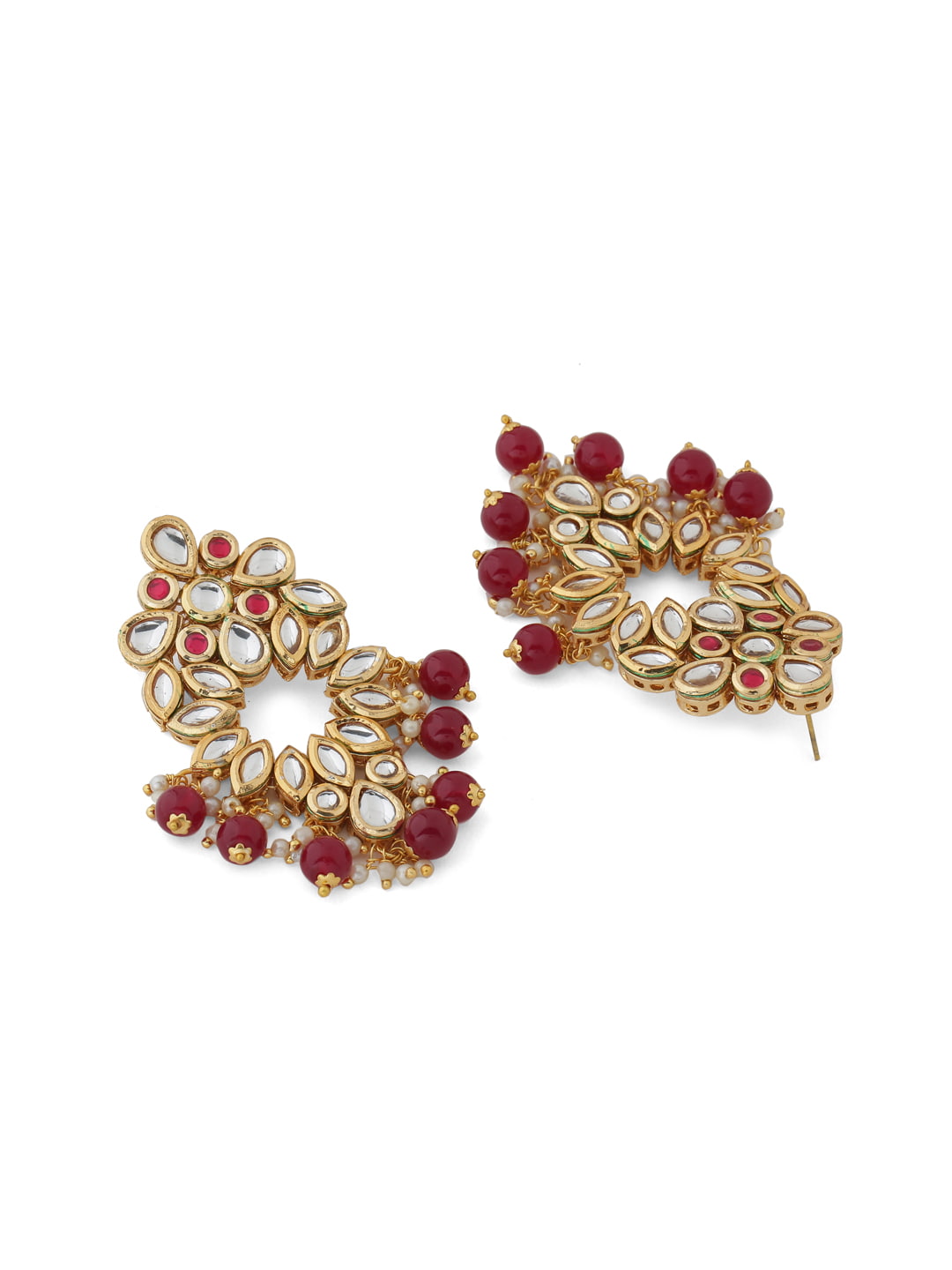 Gold Plated Kundan Bridal Long Necklace Set with Maang Tikka