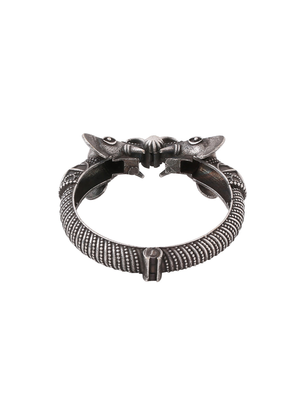 Antique Oxidised Elephant Shape Bangle-Viraasi