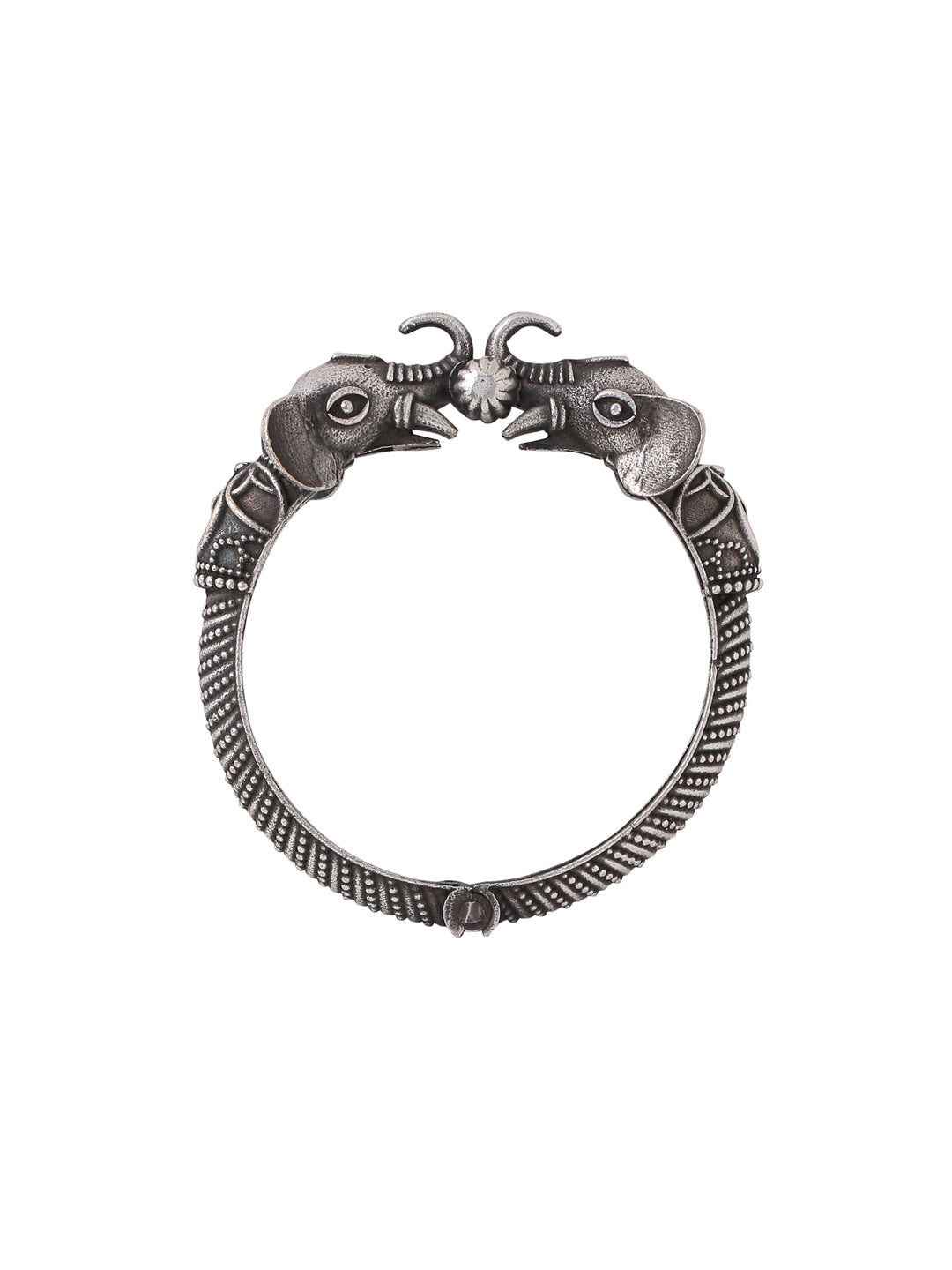 Antique Oxidised Elephant Shape Bangle-Viraasi