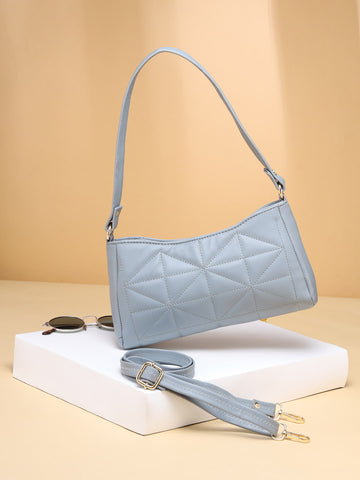 Blue Textured Sling Bag for Women & Girls