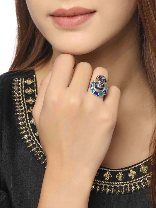 enameled-statement-ring-adjustable-viraasi