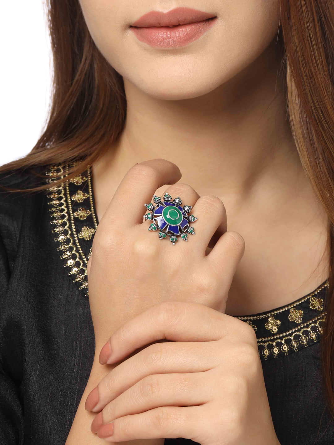 enameled-antique-oxidized-ring-adjustable-viraasi