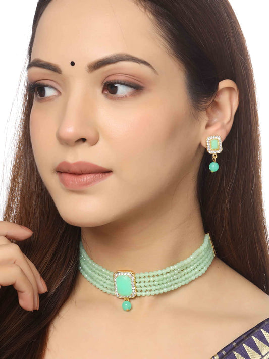 green-beads-studded-choker-necklace-set-viraasi