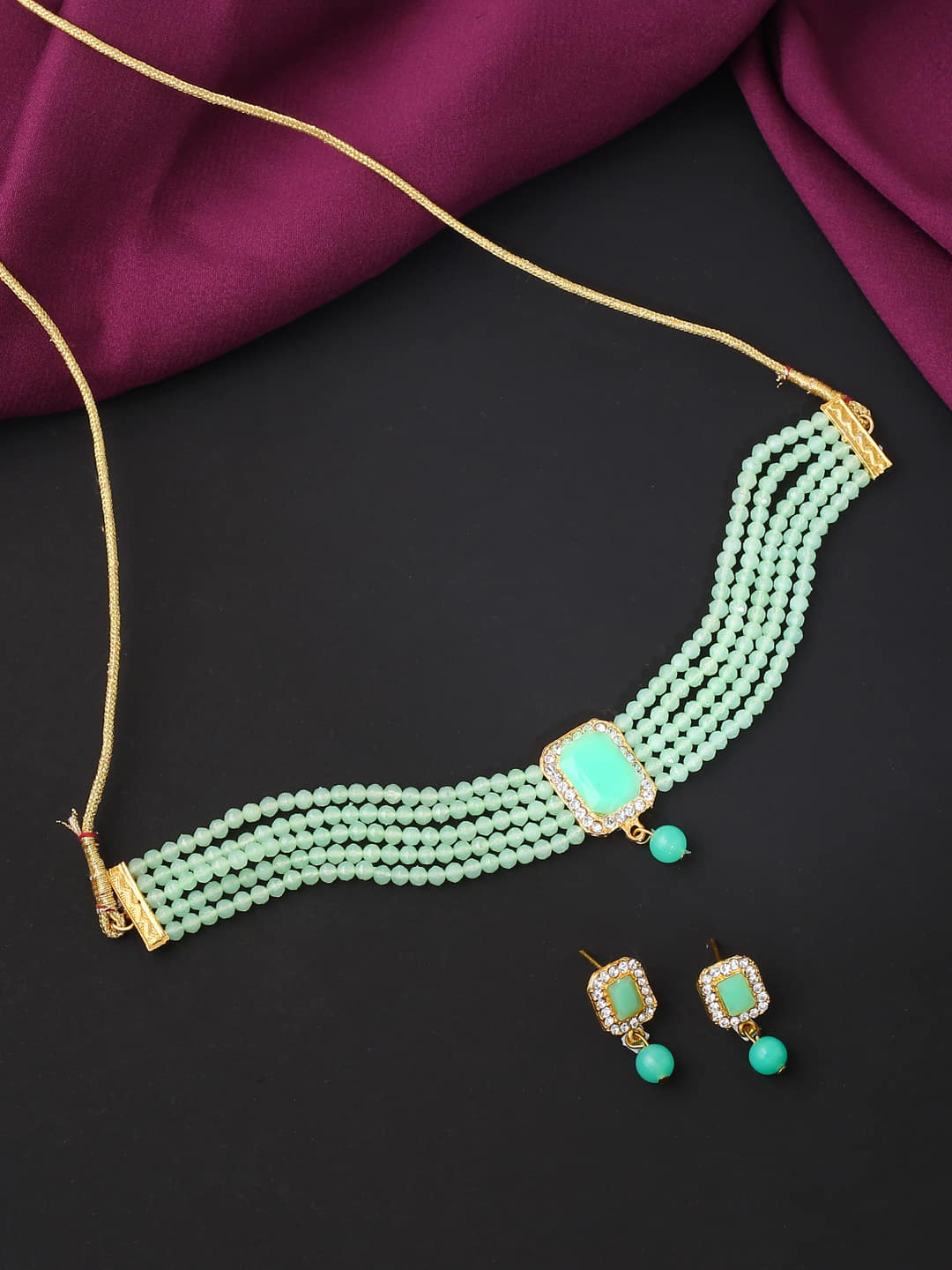 green-beads-studded-choker-necklace-set-viraasi